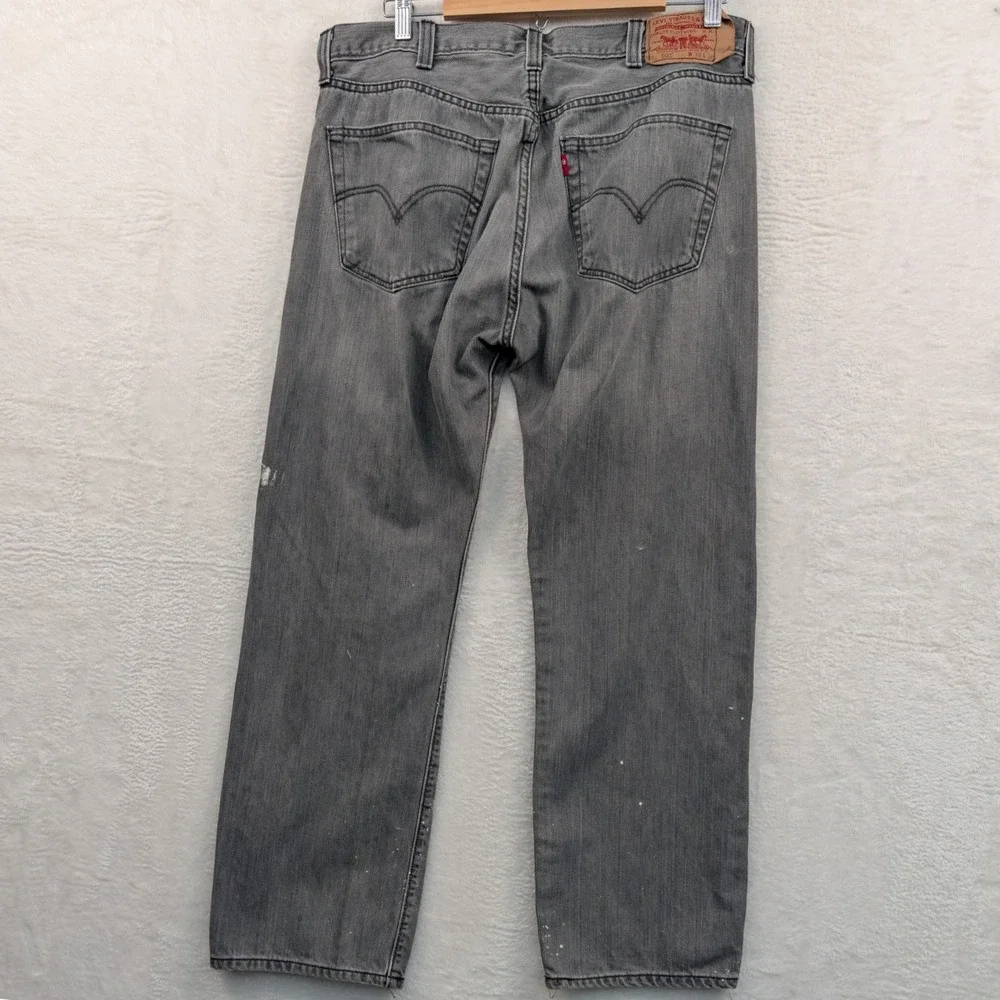 VTG Levi's 501 Jeans Men 37x30 Gray Straight Leg Button Fly Skater Grunge Y2K